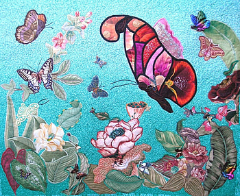 Butterfly Garden, butterflies, textured, art, garden, flowers HD wallpaper