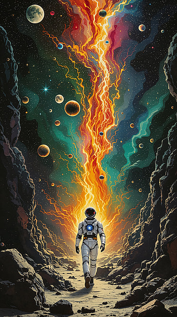 Cosmic Journey: A Stunning Adventure, astronaut, galaxy, space, cosmic, nebula HD phone wallpaper