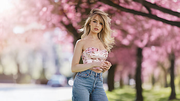 Blonde Girl Spring Vibes, blonde, girl, spring, model, girls HD wallpaper
