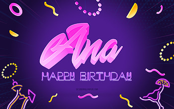 Happy Birtay Ana, , Purple Party Background, Ana, creative art, Happy Ana birtay, Ana name, Ana Birtay, Birtay Party Background HD wallpaper