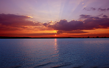 Nature, Sunset, Sea, Horizon HD wallpaper