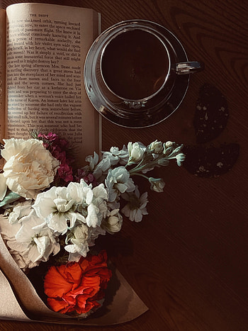Flowers, Still Life, Miscellanea, Miscellaneous, Cup, Book HD phone wallpaper