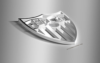 Sevilla FC, 3d, logo, silver, football HD wallpaper