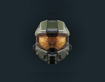 Helmet, Halo Infinite, artwork, low poly HD wallpaper