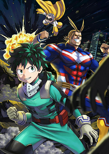 My Hero Academia Anime, Heroic battles, Superpowers unleashed, Epic hero training HD phone wallpaper