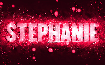 Happy Birtay Stephanie, , pink neon lights, Stephanie name, creative, Stephanie Happy Birtay, Stephanie Birtay, popular american female names, with Stephanie name, Stephanie HD wallpaper