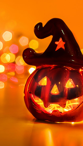 Pumpkin as a witch, Halloween HD phone wallpaper