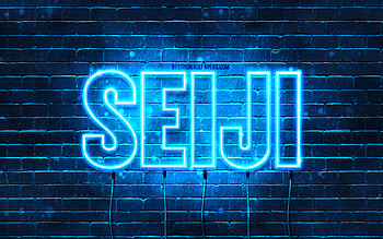 Happy Birtay Seiji, , blue neon lights, Seiji name, creative, Seiji Happy Birtay, Seiji Birtay, popular japanese male names, with Seiji name, Seiji HD wallpaper