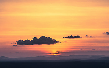 Sunset, sky, clouds, horizon HD wallpaper