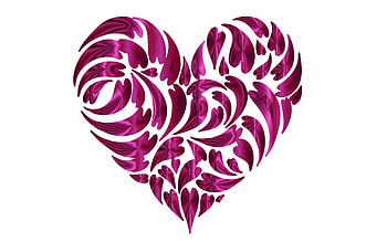 Heart, valentine, pink, white, card HD wallpaper
