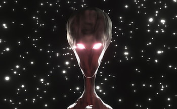 Stars, Alien, Dark, Glow, Face, Stranger, Humanoid HD wallpaper