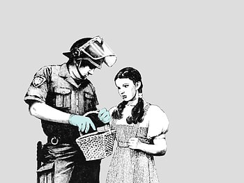 Dorothy Police Search, Banksy HD wallpaper