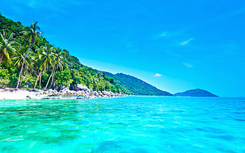 Samui Island, Tropical paradise, Azure lagoon, Palm trees HD wallpaper