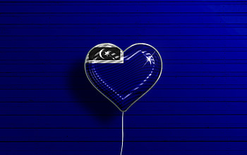 I Love Kemaman District, Terengganu, , realistic balloons, blue wooden background, Day of Kemaman District, district of Terengganu, flag of Kemaman District, Malaysia, balloon with flag, Marang Terengganu District, Kemaman District HD wallpaper