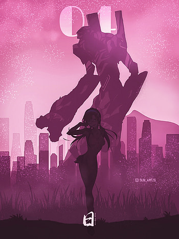 Evangelion Unit-04, magenta, art HD phone wallpaper
