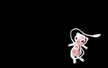Pokemon Mew, black, glowing, mew, pokemon HD wallpaper