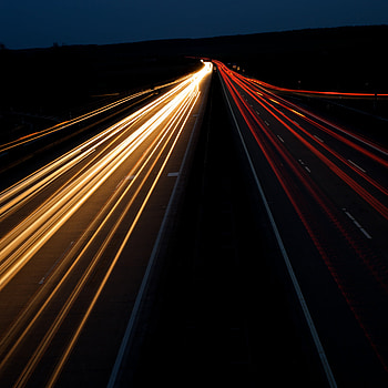 Night, Horizon, Dark, Road, Turn, Illumination, Backlight HD phone wallpaper