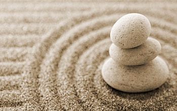 Rocks, white, black, mediation, silent HD wallpaper