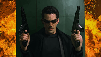 The Matrix, Keanu Reeves, movie, fan art HD wallpaper