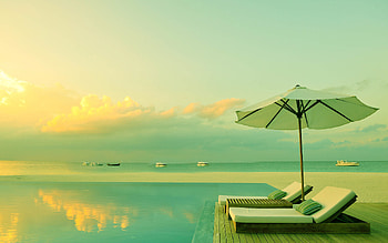 & 3D : Home Water Pool Beach Relaxing HD wallpaper