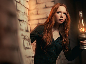 cute girl, black, lamp, beauty, shirt HD wallpaper