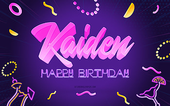 Happy Birtay Kaiden, , Purple Party Background, Kaiden, creative art, Happy Kaiden birtay, Kaiden name, Kaiden Birtay, Birtay Party Background HD wallpaper