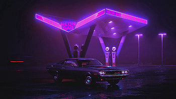 Machine, Night, Cars, Car, Old, Neon, Refueling, Filling HD wallpaper