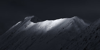 Dark Night Mountains , snow, mountains, nature HD wallpaper