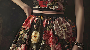 Floral Dress Elegance |, dress, floral dress, fashion, vintage HD wallpaper