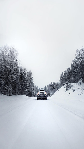 Winter, Snow, Cars, Road, Car HD phone wallpaper