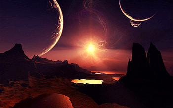 Abstract, Sunset, Sky, Mountains, Pink, Dark HD wallpaper