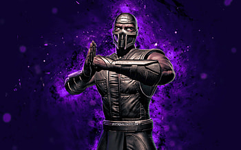 Noob Saibot, , violet neon lights, Mortal Kombat Mobile, fighting games, MK Mobile, creative, Mortal Kombat, Noob Saibot Mortal Kombat HD wallpaper