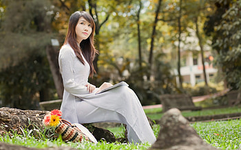 vietnamese woman, vietnamese, asian, woman, tree HD wallpaper