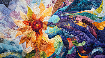 Vibrant Quilting Art in Stunning, Quilting, artistic, woman, flower HD wallpaper