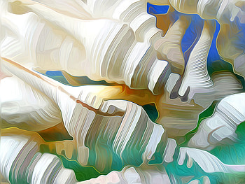 Shells, blue, summer, shell, white, art, green, texture HD wallpaper
