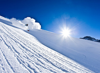Snow skiing , Breathtaking winter landscapes, Alpine thrills, Skiing beauty HD wallpaper