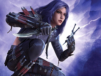 assassin girl, knife, girl, fantasy, assassin HD wallpaper