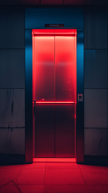 Modern Red Elevator Door HD phone wallpaper
