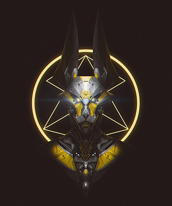 Art, Dark, Wolf, Mask, Robot HD phone wallpaper