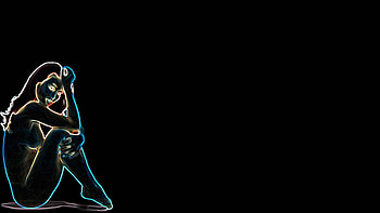 silhouette, sexy, darkness, cg HD wallpaper