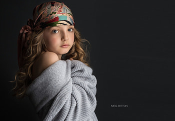 Little beauty, white, meg bitton, black, girl, scarf, child, copil HD wallpaper