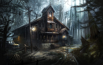 Artwork, Haunted House HD wallpaper