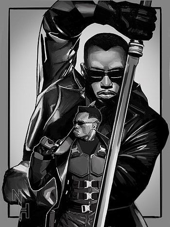 Wesley Snipes, Artstation Blade HD phone wallpaper