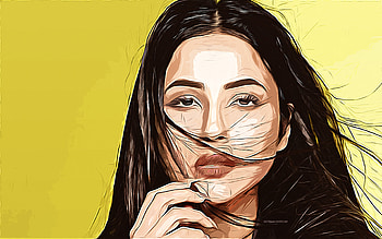 Shehnaaz Gill, , vector art, Shehnaaz Gill drawing, creative art, Shehnaaz Gill art, vector drawing, Bollywood, Shehnaaz Gill portrait HD wallpaper