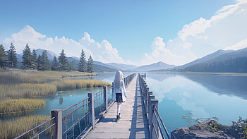 Anime Girl Walking At Pier Side, artist, artwork, art, digital-art, pier, anime-girl, anime HD wallpaper