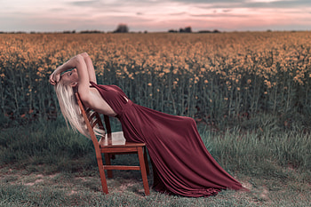 Model graphy Dress Field , girls, field, model, graphy, dress HD wallpaper