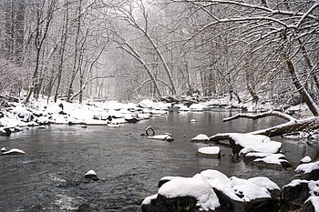 Winter, Nature, Water, Rivers, Stones, Snow, Forest HD wallpaper