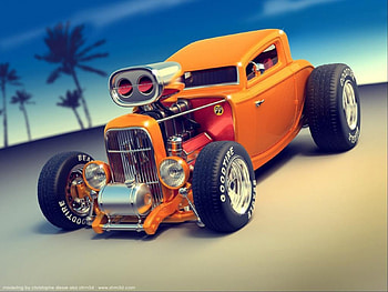 hot rod, hot, rod, coupe, tree HD wallpaper