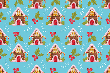 Festive gingerbread pattern, Whimsical and sweet, Mouth-watering design, Winter wonderland HD wallpaper