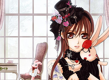 Vampire knight, toys, roses, anime, rabbits, girl, manga HD wallpaper